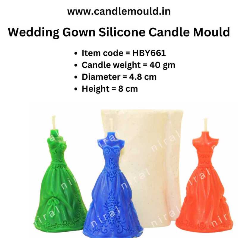 Elegant Bride Silicone Candle Mold HBY661, Niral Industries