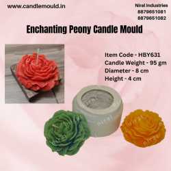 Enchanting Peony Silicone Candle Mold HBY631, Niral Industries