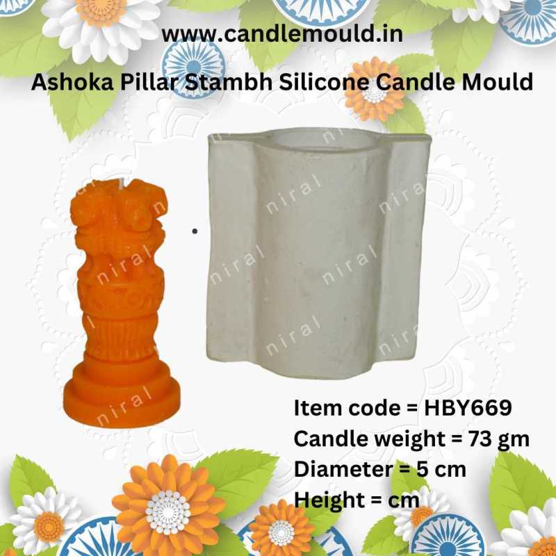 Satyamev Jayate Pillar silicone candle  Mold HBY669, Niral Industries