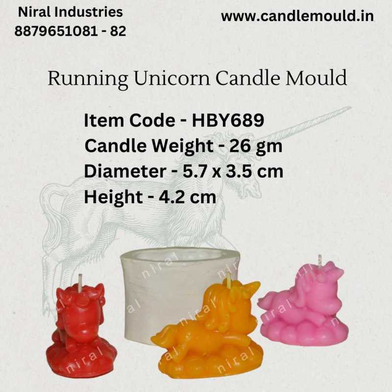 Running Unicorn Silicone Candle Mould HBY689, Niral Industries