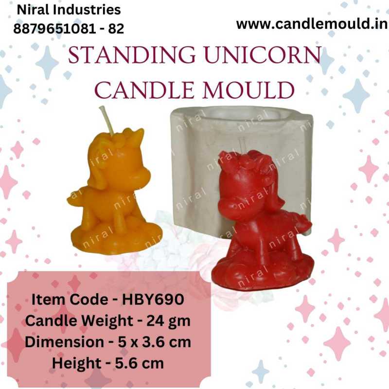 Standing Unicorn Silicone Candle Mould  HBY690, Niral Industries