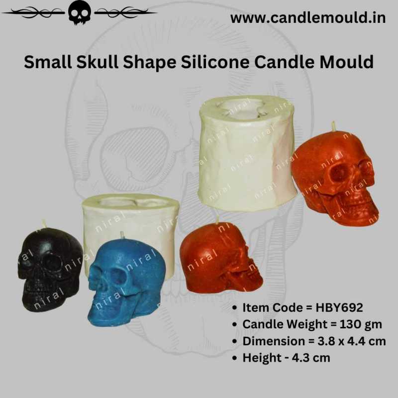 Small Skull Shape Silicone Candle Mould HBY692, Niral Industries