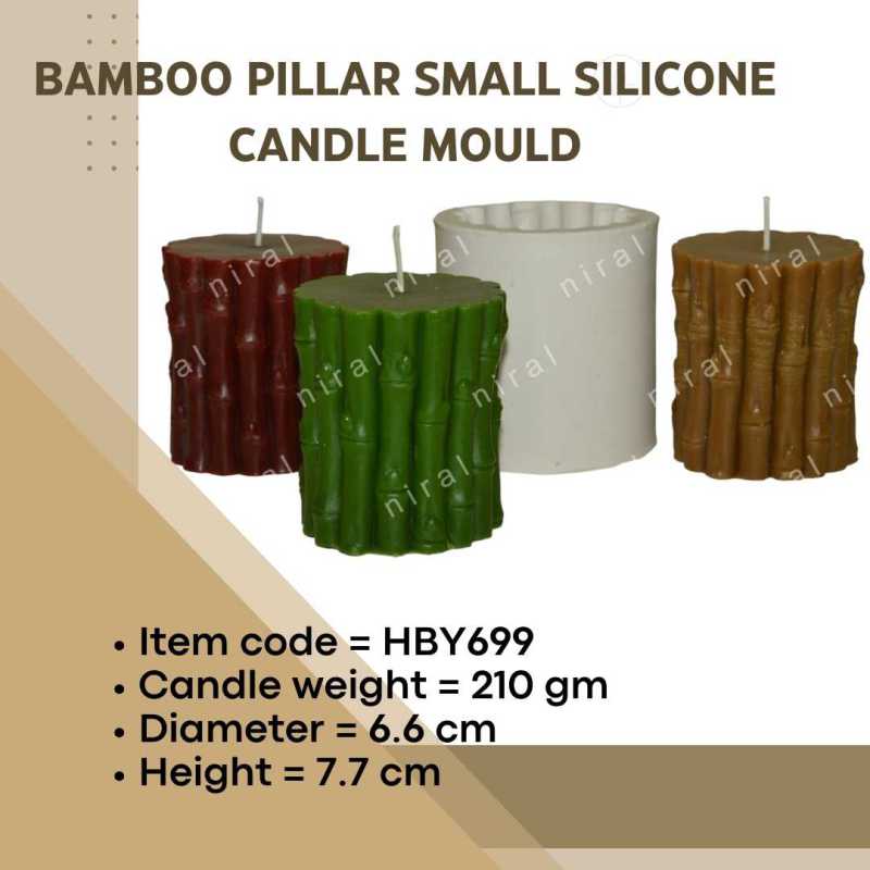 Small Size Bamboo Stick Silicone Candle Mould HBY699, Niral Industries