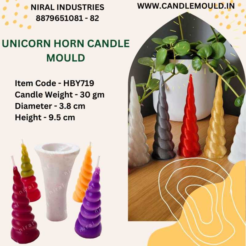 Magical Unicorn Horn Silicone Candle Mold HBY719, Niral Industries