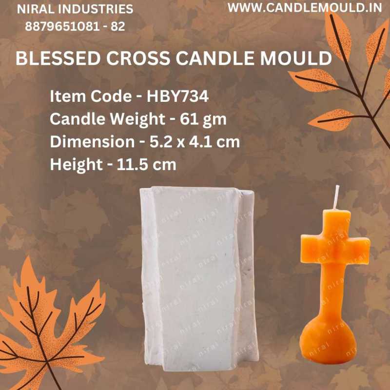 Blessed Cross Silicone Candle Mould HBY734, Niral Industries.