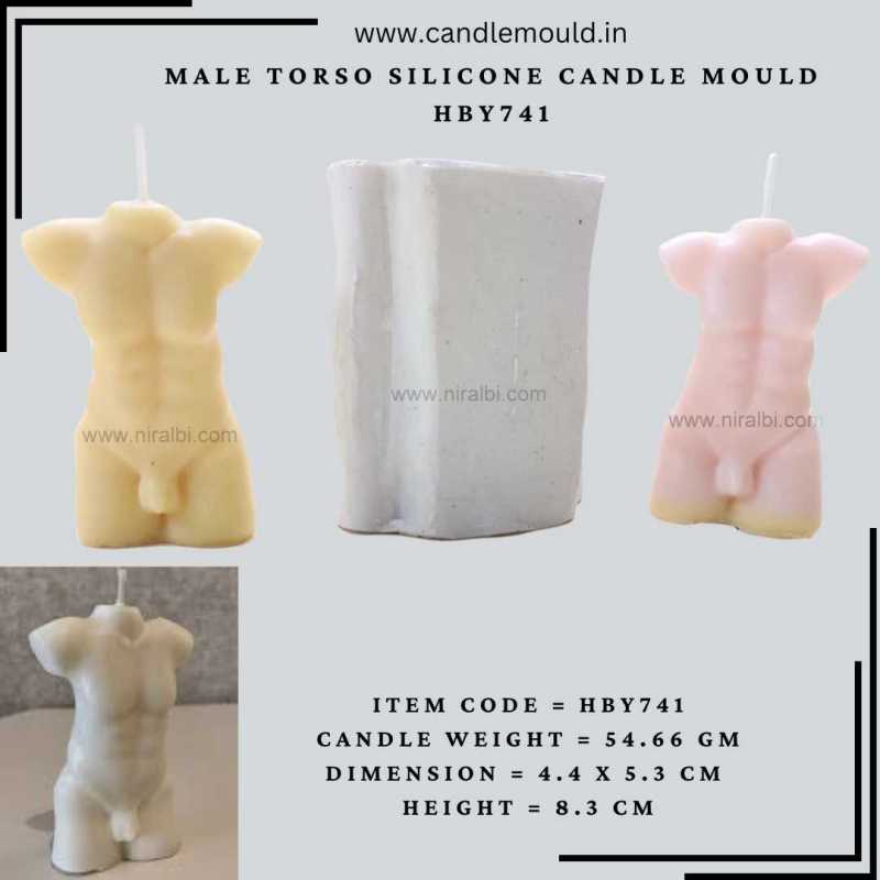 Male Torso Silicone Candle Mould HBY741, Niral Industries