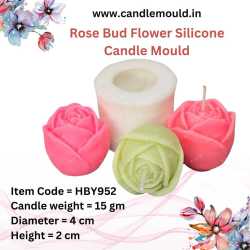 3D Rose Bud Flower Silicone Candle Mould HBY952, Niral Industries.