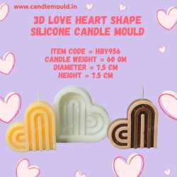 3D Love Heart Shape Silicone Candle Mould HBY956, Niral Industries.