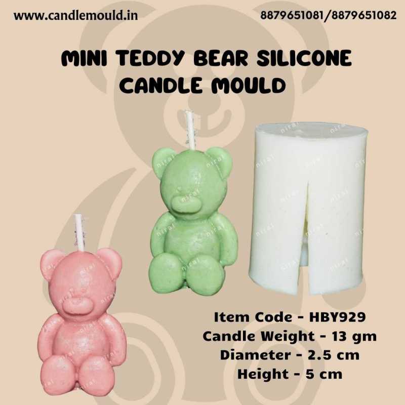 Mini Teddy Bear Silicone Candle Mould HBY929, Niral Industries.