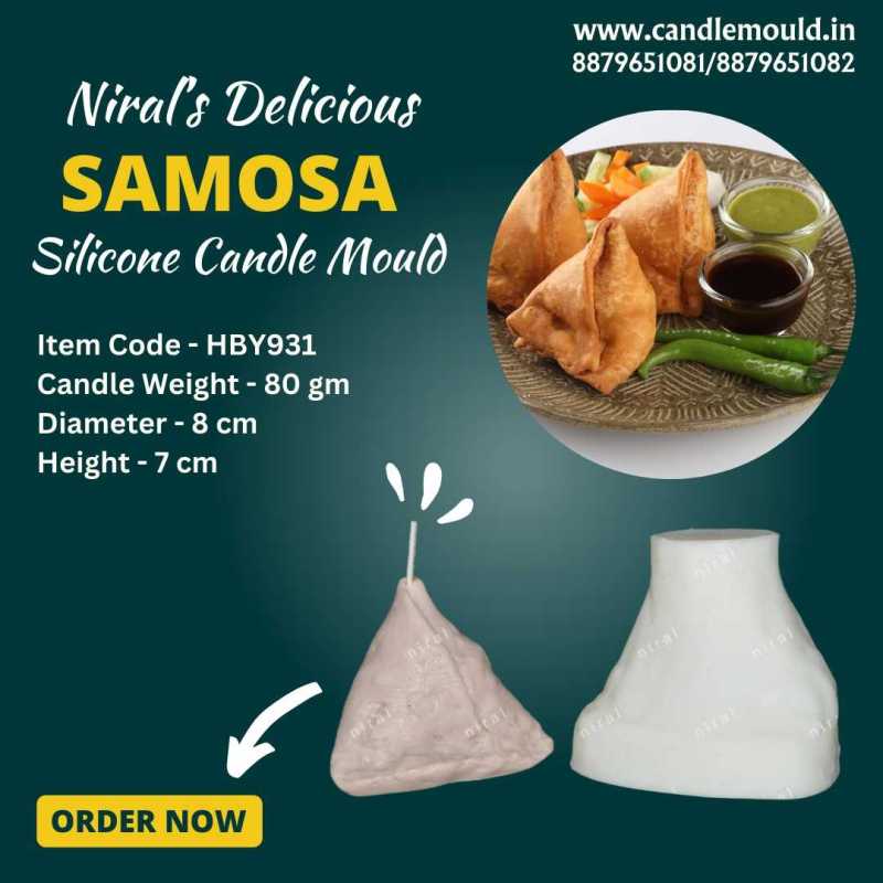 Delicious  Samosa Silicone Candle Mould HBY931, Niral Industries.