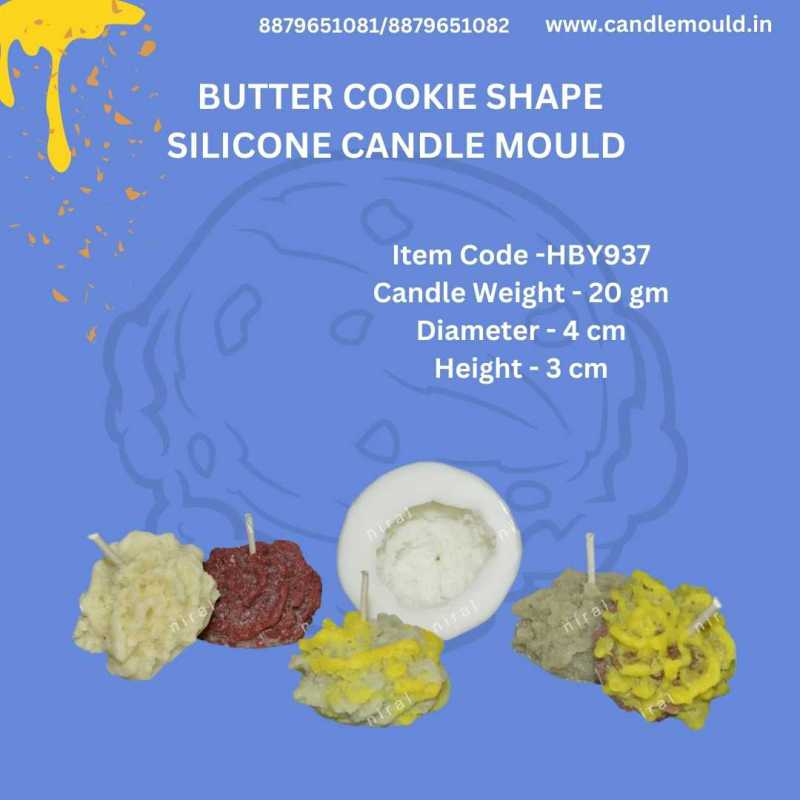 Butter Cookie Shape Silicone Candle Mould HBY937, Niral Industries.