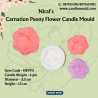 Carnation Peony Flower Silicone Candle Mould HBY911, Niral Industries.