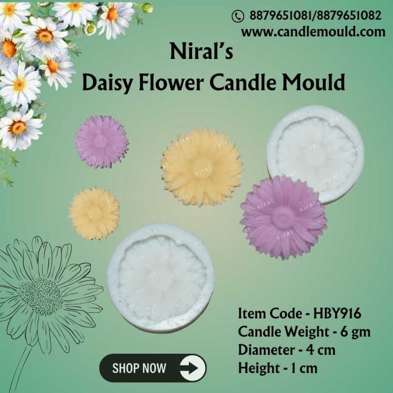 Daisy Flower Silicone Candle Mould HBY916, Niral Industries.