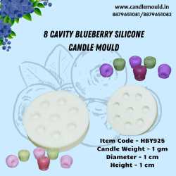 8 Cavity Blueberry Silicone Candle Mould HBY925, Niral Industries.