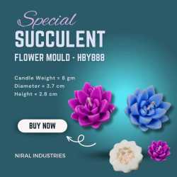 Succulent Flower Candle Mould Small HBY888, Niral Industries.