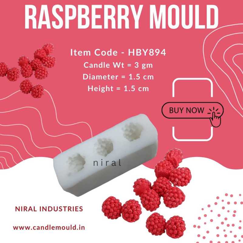 3 Cavity Tiny Raspberry Silicone Mould HBY894, Niral Industries.