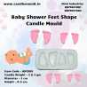 2 pair of Baby Shower Feets (2 gm & 3 gm) Silicone Candle Mould HBY905, Niral Industries