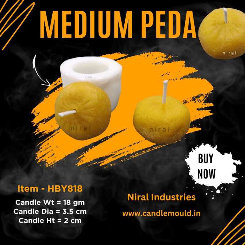 Medium Kandi Peda Essence Silicone Candle Mould HBY818, Niral Industries