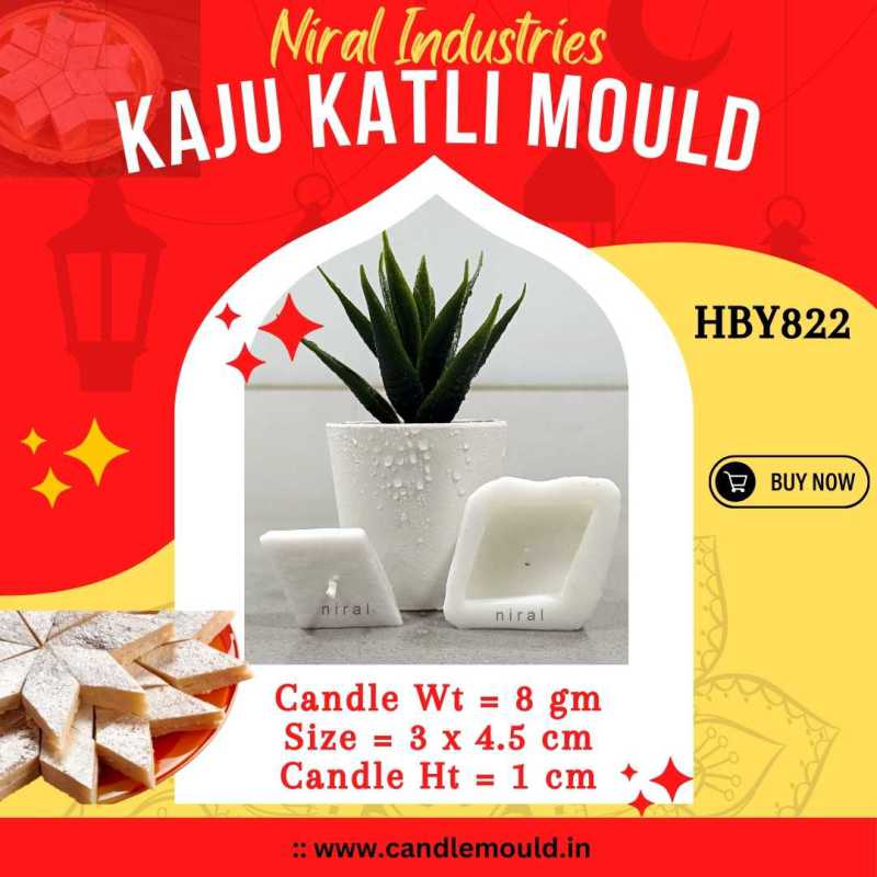 Kaju Katli Small  Silicone Candle Mould HBY822, Niral Industries