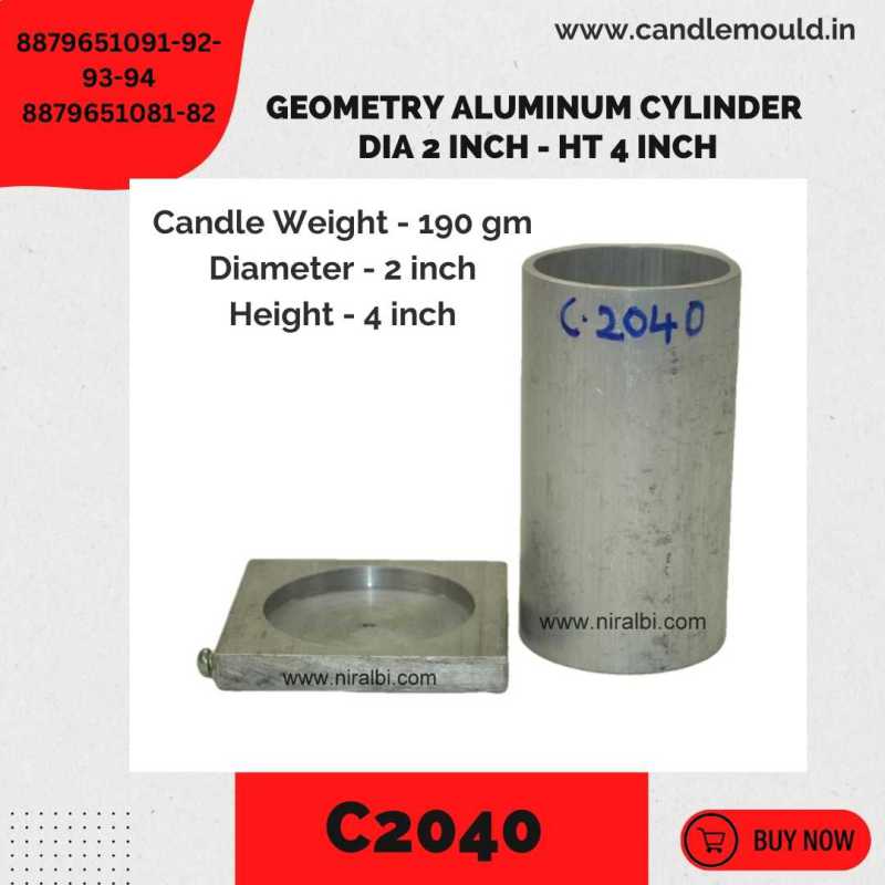 Niral's Geometry Aluminum Cylinder Dia 2 inch - Ht 4 inch