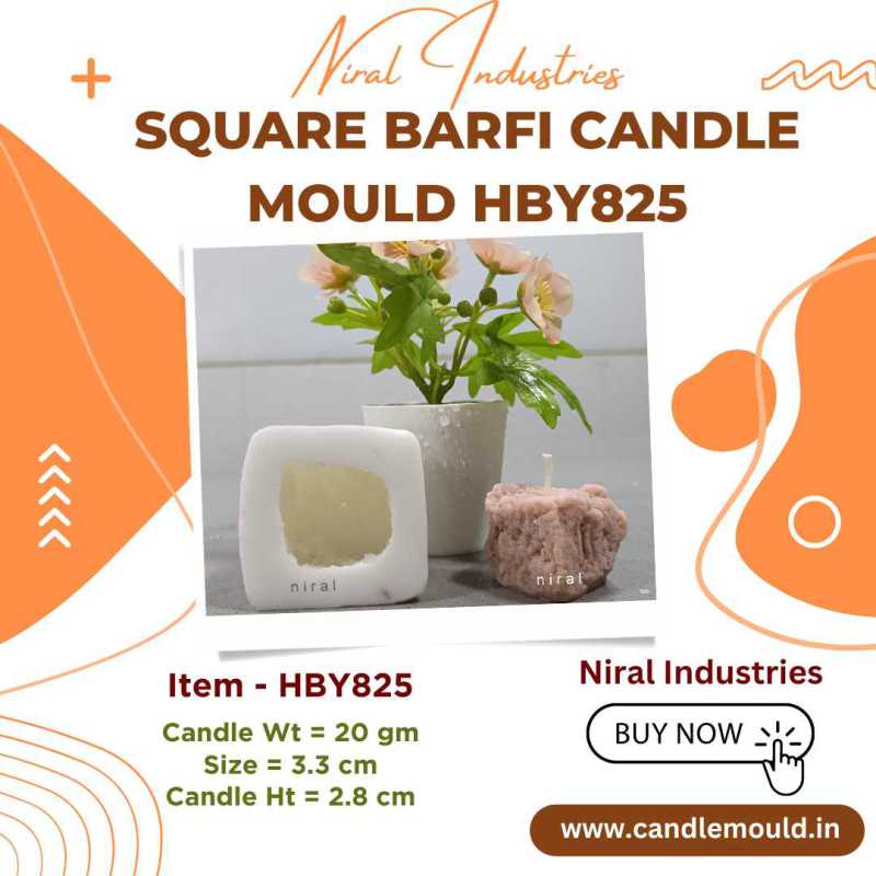 Barfi Square Sweets Silicone Candle Mould HBY825, Niral Industries