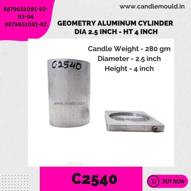 Niral's Geometry Aluminum Cylinder Dia 2.5 inch - Ht 4 inch