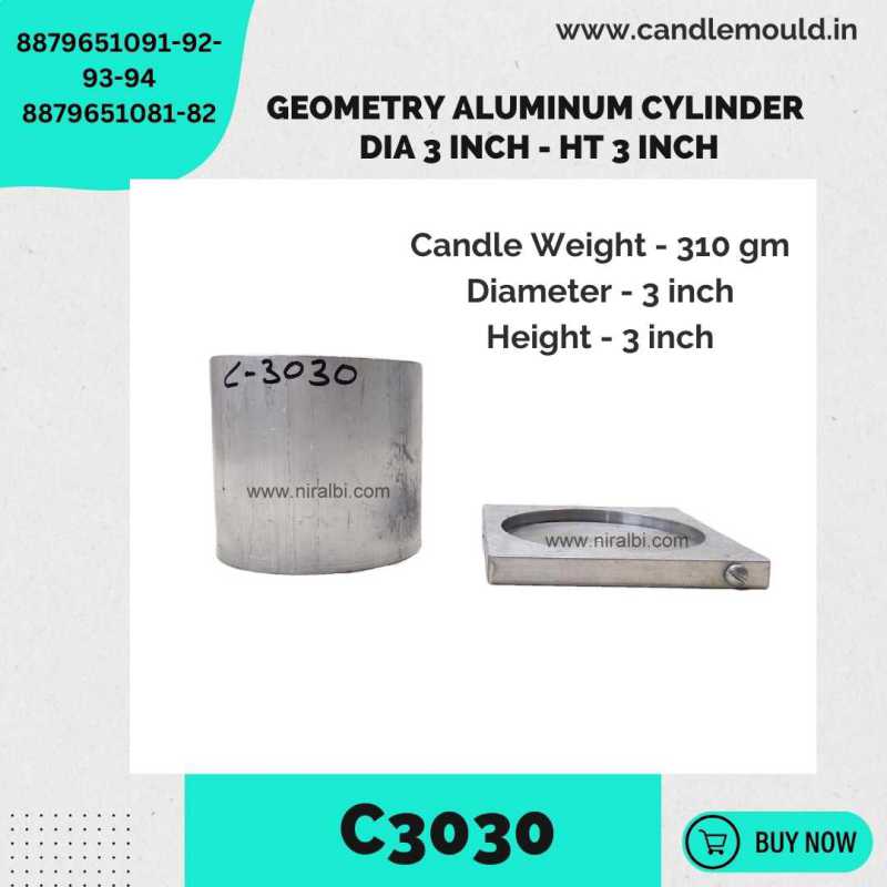 Niral's Geometry Aluminum Cylinder Dia 3 inch - Ht 3 inch