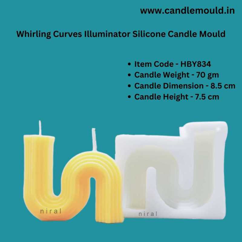 Whirling Curves Illuminator Silicone Candle Mould HBY834, Niral Industries