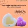 Charming Big Heart Pattern Illuminator Silicone Candle Mould HBY836, Niral Industries