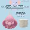 Cute Baby Elephant Silicone Candle Mould HBY837, Niral Industries