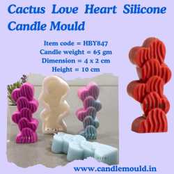 Cactus Love Heart Candle Silicone Mould HBY847, Niral Industries