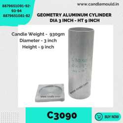 Niral's Geometry Aluminum Cylinder Dia 3 inch - Ht 9 inch