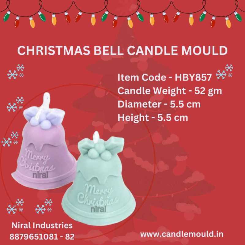 Merry Melody Christmas Silicone Candle Mould HBY857, Niral Industries