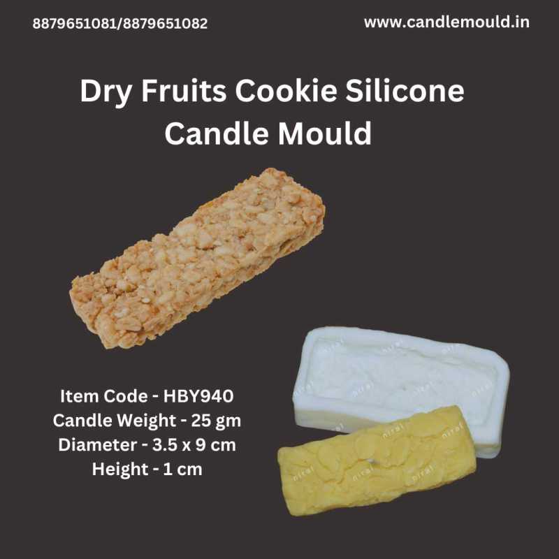 Dry Fruits Cookie Silicone Candle Mould HBY940, Niral Industries.