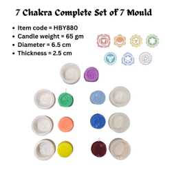 7 Chakra Complete Set of 7 Silicone Candle Mould HBY880, Niral Industires