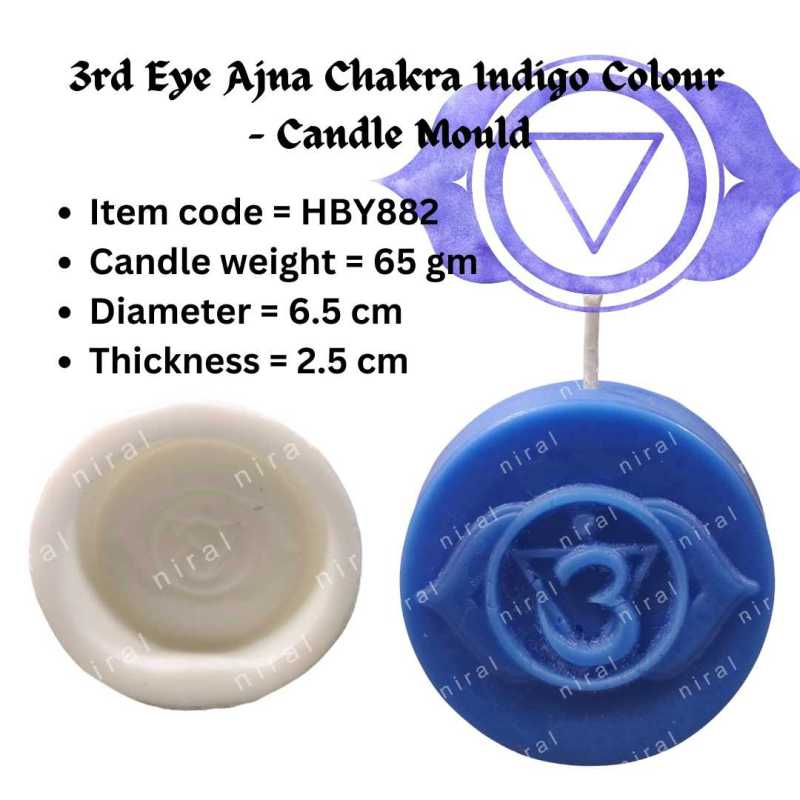 3rd Eye Ajna Chakra Indigo Colour Silicone Candle Mould HBY882, Niral Industries