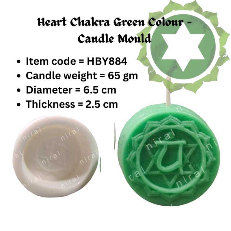 Heart Chakra Green Colour Silicone Candle Mould HBY884, Niral Industries