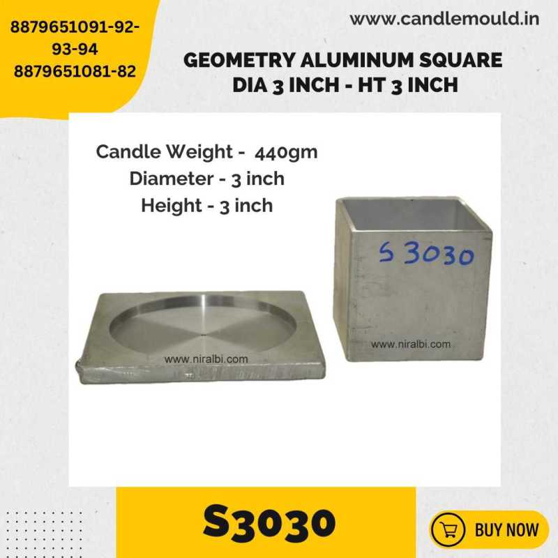 Niral's Geometry Aluminum Square Dia 3 inch - Ht 3 inch