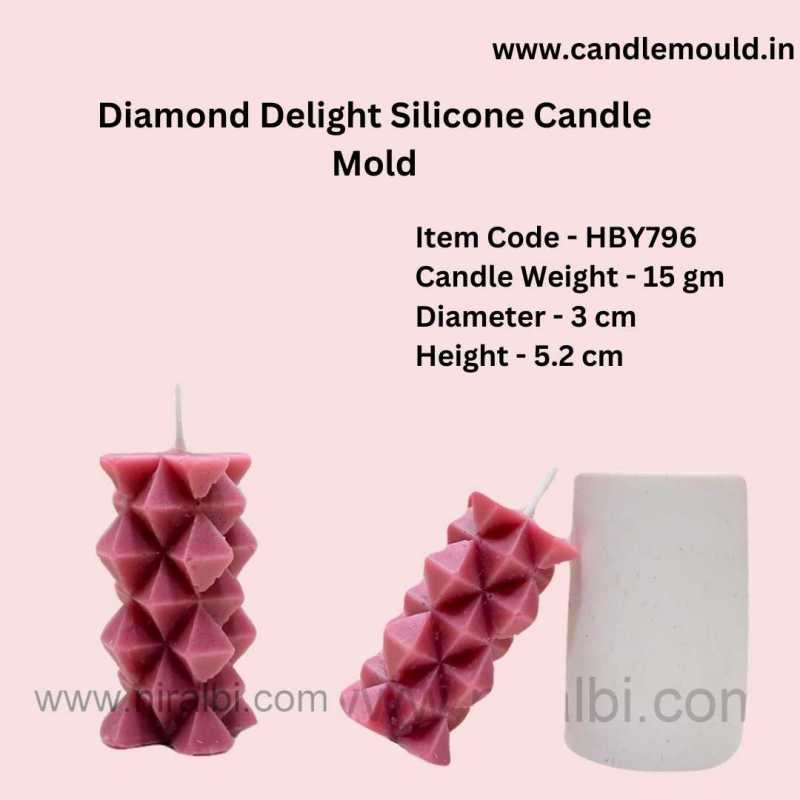 Diamond Delight Silicone Candle Mold HBY796, Niral Industries