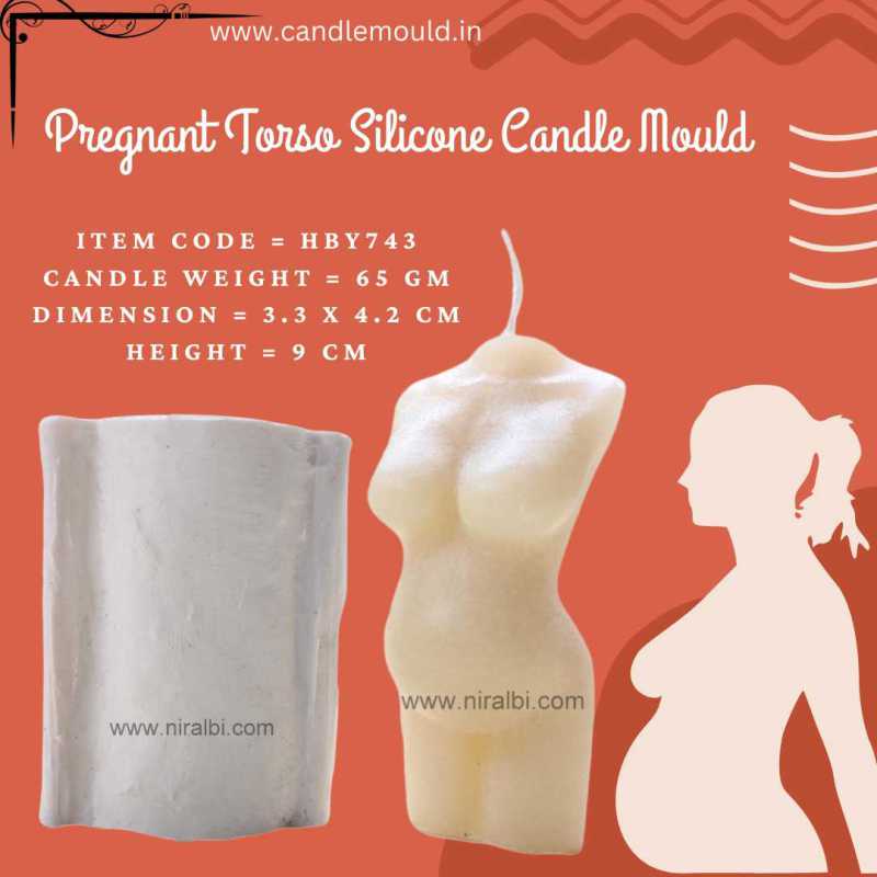 Pregnant Torso Silicone Candle Mould HBY743, Niral Industries