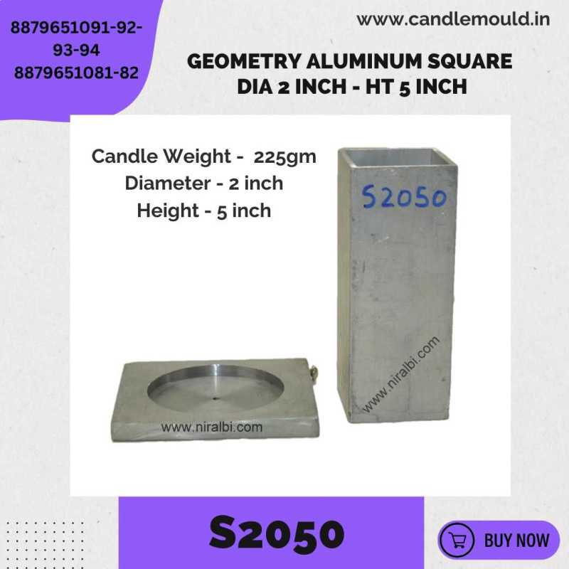 Niral's Geometry Aluminum Square Dia 2.5  inch - Ht 5 inch