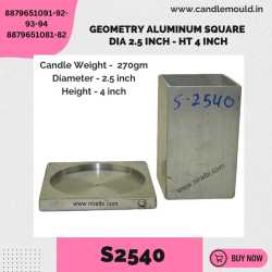 Niral's Geometry Aluminum Square Dia 2.5  inch - Ht 4 inch