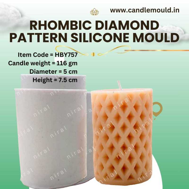 Rhombic Diamond Pattern Silicone Candle Mould HBY757, Niral Industries