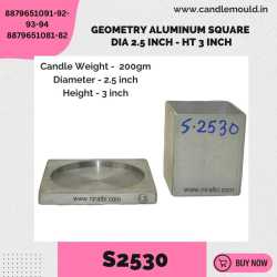 Niral's Geometry Aluminum Square Dia 2.5  inch - Ht 3 inch