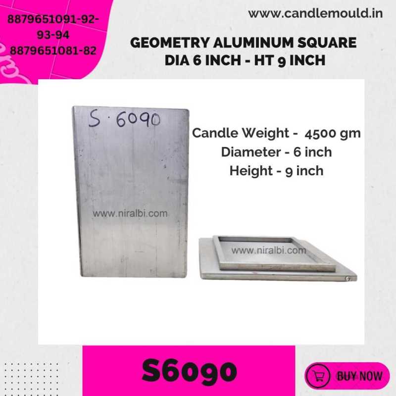 Niral's Geometry Aluminum Square Dia 6 inch - Ht 9 inch