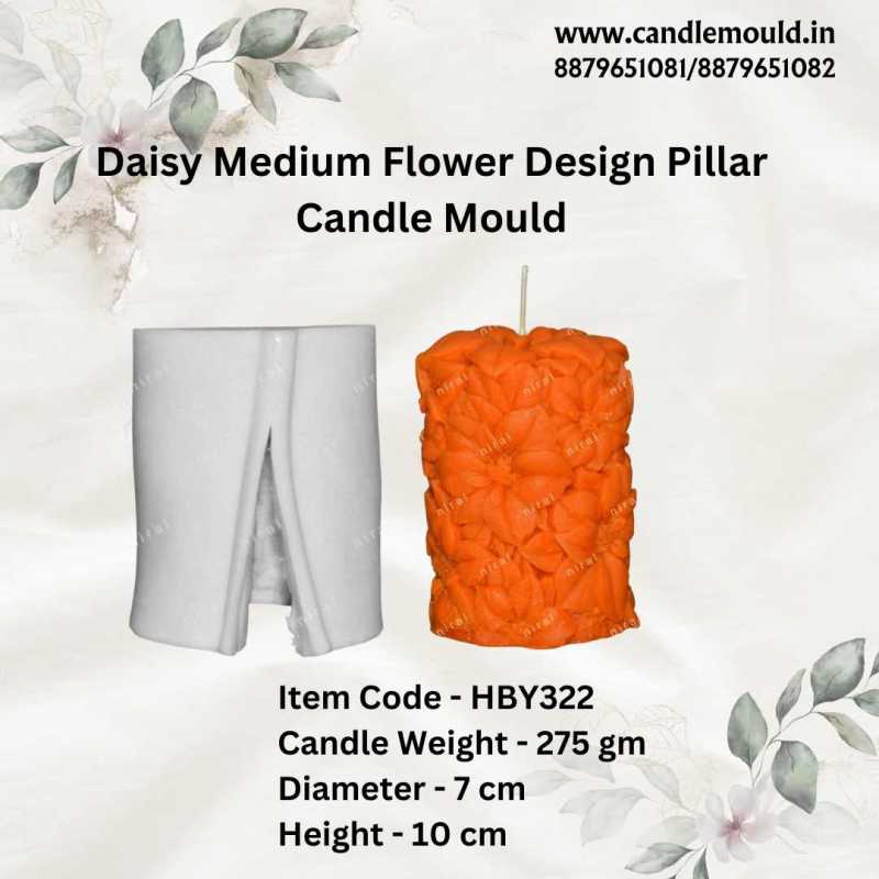 Daisy Medium Flower Design Candle Mould HBY322, Niral Industries