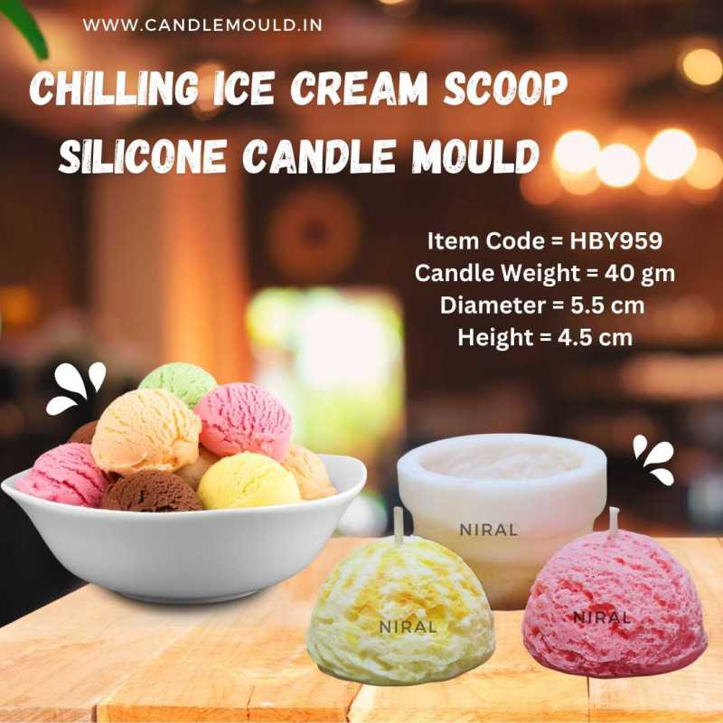 Chilling Ice Cream Scoop Silicone Candle Mold HBY959, Niral Industries