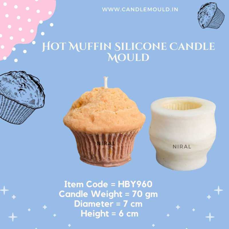 Hot Muffin Cup Cake Silicone Candle Mold HBY960, Niral Industries