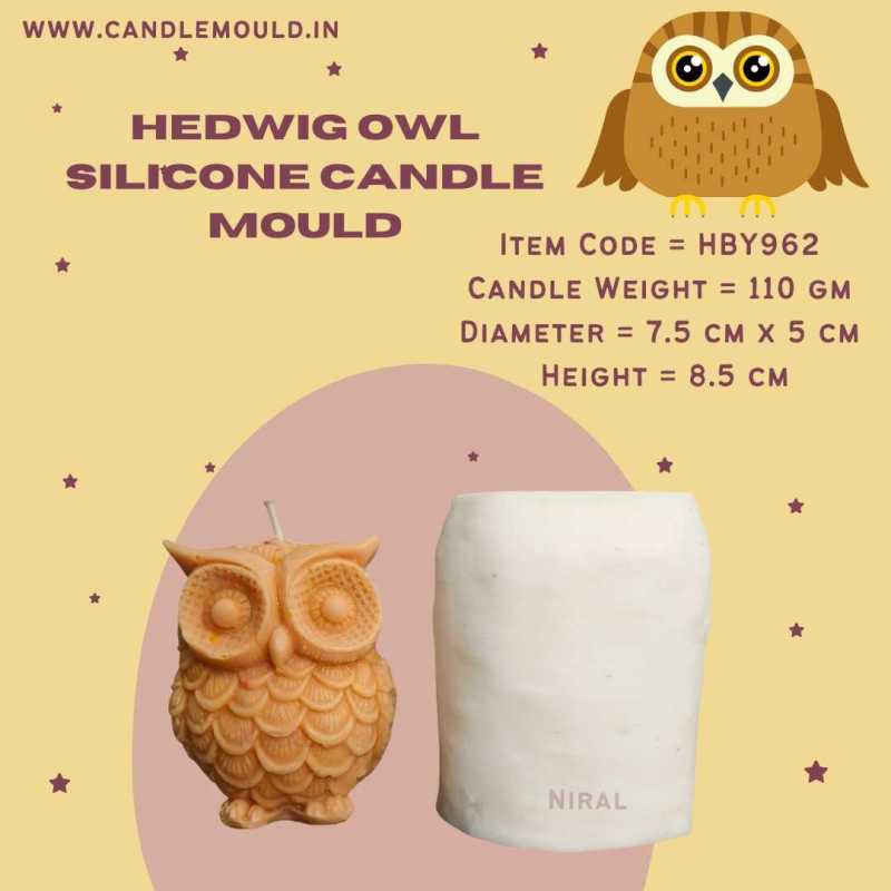 Hedwig Owl Silicone Candle Mold HBY962, Niral Industries