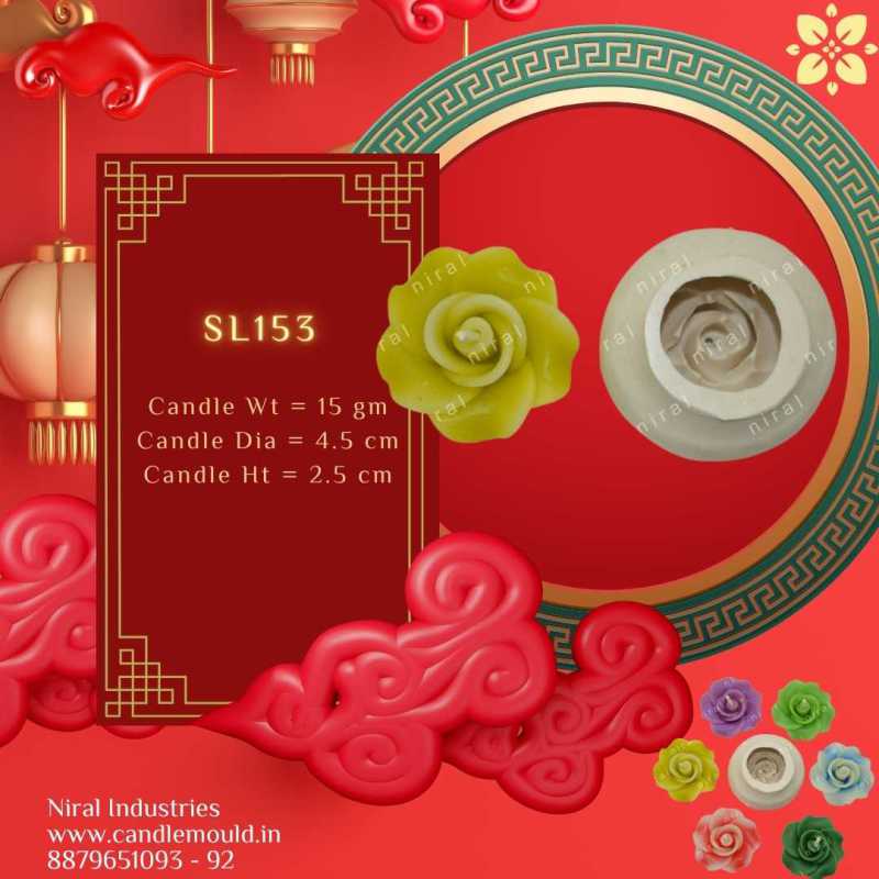 Graceful Rosebud Silicone Candle Mould SL153, Niral Industries